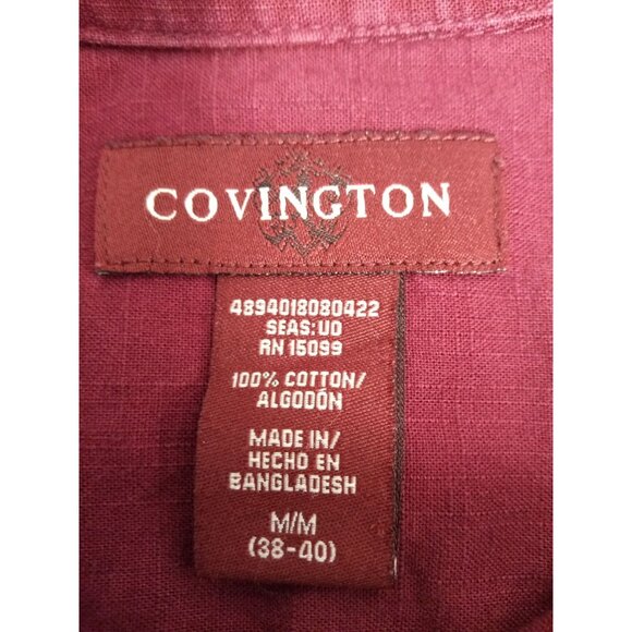 Covington Field and Stream Yellow Red Button Down Collared Shirts Size M - Picture 15 of 15